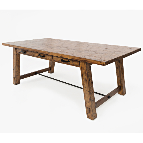 Cannon Valley 82" Trestle Dining Table in Distressed Wood